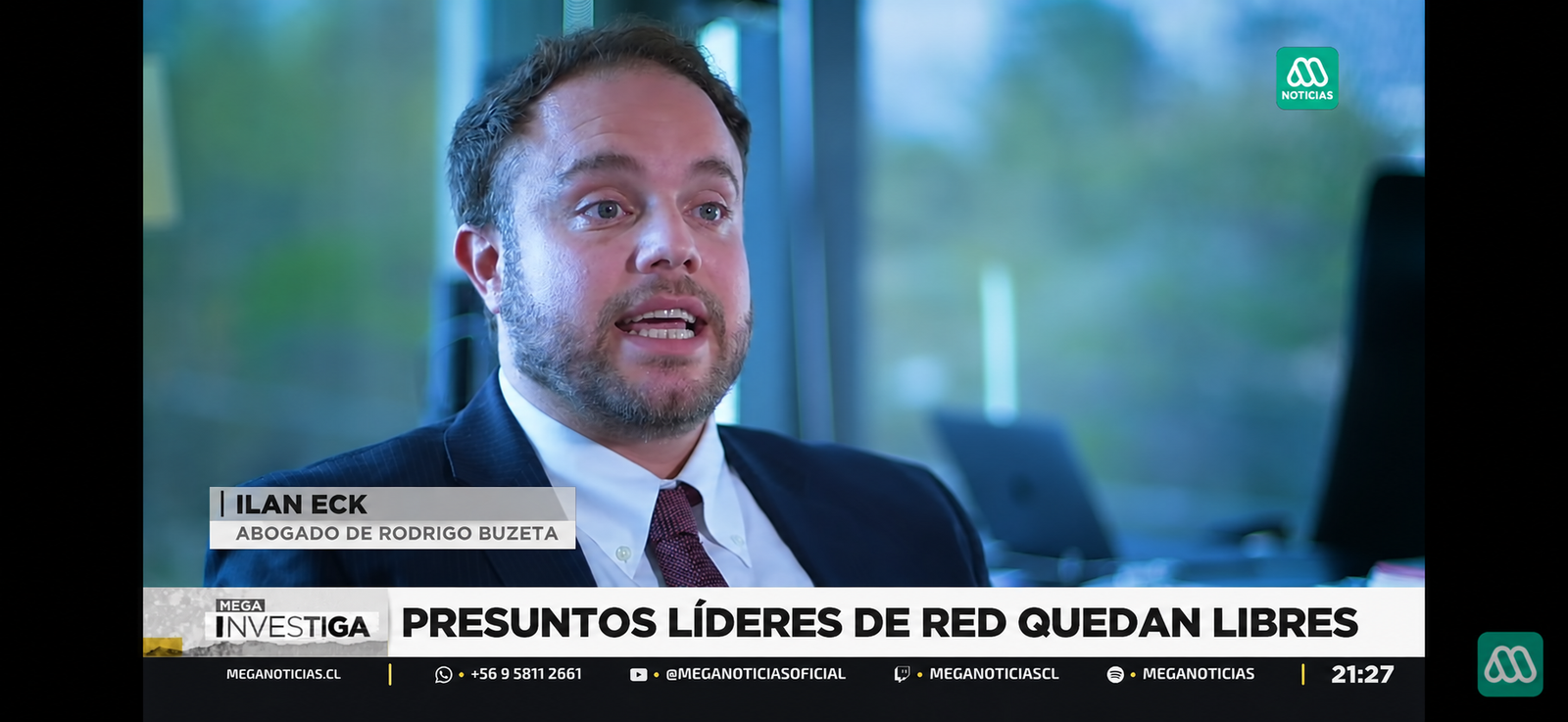 Ilan Eck entrevistado por Meganoticias en su calidad de abogado defensor